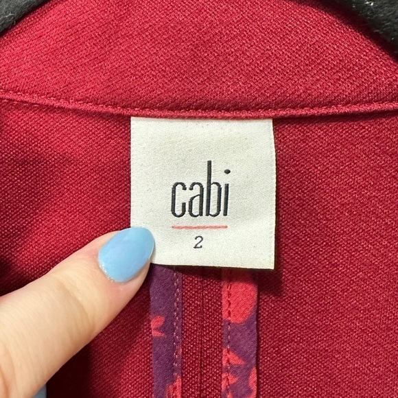 CABI Women’s Sz 2 Small Outing Ponte Blazer Suit Jacket Red Pockets Multi Style - Picture 4 of 4